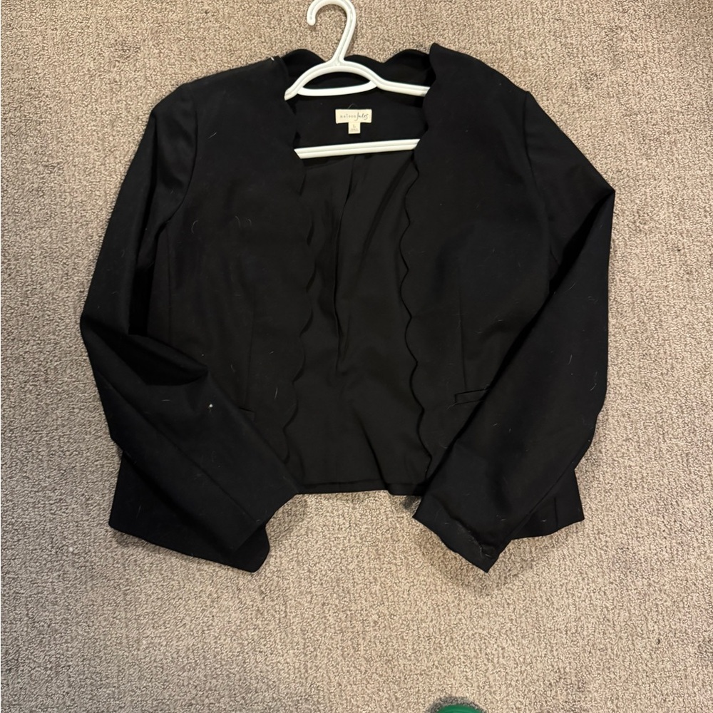 Black Scalloped Blazer